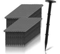 TolleTour Ancres de sol 400 pièces d'ancres de terre de 16 cm de long chacune, noires Piquets de terre en plastique Ancres de sol Piquets de terre