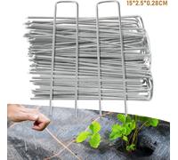 TolleTour Ancres de terre acier galvanisé 15cm x 2.5cm Ø 2,8mm non tissé anti-mauvaises herbes jardin non tissé tente piquets Ancres de sol clôture jardin piquets de tente (set de 500)