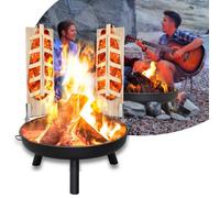 TolleTour Bac à feu avec planche à flamber Paniers & bacs à feu Feux confortables 80 cm Panier à feu Outdoor Feu de camp Terrasse Pieds