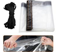 TolleTour Bâche PVC transparente imperméable avec œillets, bâche résistante aux intempéries auvents pliables,2 × 4M Protection contre la pluie bâche pour meubles de jardin plantes serre