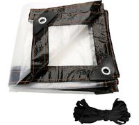 TolleTour Bâche résistante Bâche transparente 2x2M résistante aux intempéries Bâche pliable Toit pour plantes Bâche de protection contre la pluie Bâche incluse corde