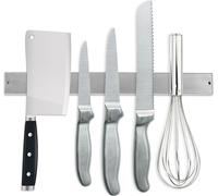 TolleTour Barre à couteaux magnétique Porte-couteaux Bloc à couteaux de cuisine Barre à couteaux magnétique Porte-outils de cuisine en acier inoxydable 40cm 1x