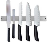 TolleTour Barre à couteaux magnétique Porte-couteaux Bloc de couteaux de cuisine Barre magnétique Porte-outils de cuisine avec ruban adhésif Magnétique pour montage mural 40cm 1x