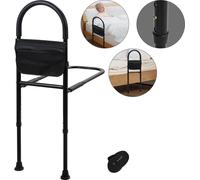 TolleTour Barrière de lit Relève-buste Poignées de maintien pour personnes âgées Réglable 83-113cm Antidérapante avec sac de rangement
