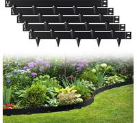 TolleTour Bordure de pelouse avec pointes Métal 100 x 15 cm 30m Bordure de plate-bande Bordure de tonte Galvanisé Limitation de chemin Bordure de plate-bande Palisade Noir