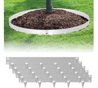 TolleTour Bordure de pelouse avec pointes Métal 100 x 18 cm 35m Bordure de plate-bande Bordure de tonte Galvanisé Limitation de chemin Bordure de plate-bande Palisade Argent