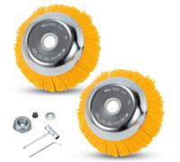 TolleTour Brosse désherbage 2 pièces nylon 25,4x200mm Embout débroussailleuse Brosse nylon Pour débroussailleuse Stihl