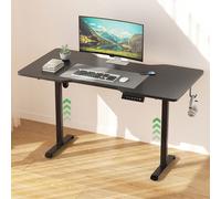 TolleTour Bureau 120 x 60 cm, Bureau à hauteur réglable électriquement, avec fonction mémoire et technologie anti-collision avec commande à mémoire noir