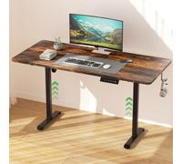 TolleTour Bureau 140 x 60 cm, Bureau à hauteur réglable électriquement, avec fonction mémoire et technologie anti-collision avec commande à mémoire vintage