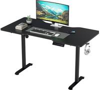 TolleTour Bureau réglable en hauteur électriquement 140x60cm Bureau debout Fonction mémoire avec 4 hauteurs, anti-collision, bureau assis-debout, noir