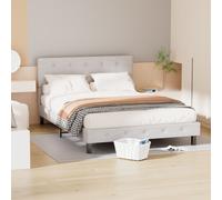 TolleTour Cadre de lit tête de lit haute Cadre de lit robuste Capacité de charge maximale 350 kg pour lit de chambre à coucher Tissu en gris 140*200CM