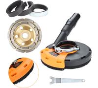 TolleTour Capot d'aspiration 125mm/5inch avec 1 disque abrasif et 4 disques de serrage (3 matériaux en caoutchouc + 1 matériau métallique) Fanztool