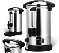 TolleTour Chaudière à vin chaud 1500 W, distributeur de boissons chaudes, 8 L, avec bac de récupération, robinet de vidange, thermostat et protection contre la surchauffe, réglage de la température de