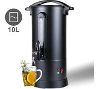 TolleTour Chaudière à vin chaud 1800 W, distributeur de boissons chaudes, 10 L, avec bac de récupération, robinet de vidange, thermostat et protection contre la surchauffe, réglage de la température d