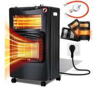 TolleTour Chauffage à gaz céramique 4200 Watt avec 3 niveaux de chauffage, régulateur de pression & tuyau - Mobile, efficace & économe en énergie - Chauffe-gaz Poêle à gaz Chauffage radiant,Upgrade ga