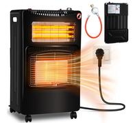 TolleTour chauffage au gaz pour l'intérieur,chauffage au gaz 4200 watts poêle à gaz pour l'intérieur y compris tuyau et détendeur,brûleur céramique infrarouge,radiateur,bouteilles de butane ou de prop