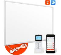 TolleTour Chauffage infrarouge 980Watt Chauffage mural pour 15-16m² Protection contre la surchauffe Radiateur Panneau chauffant plat avec télécommande et thermostat inclus