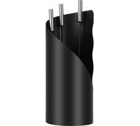 TolleTour Couverts de cheminée Set de 4 accessoires de cheminée - Design moderne, revêtu, garniture de cheminée de haute qualité composée de 4 pièces : Balai, pelle, tisonnier, support Acier Poignées