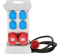 TolleTour Distributeur de courant Distributeur de courant de chantier Distributeur de courant CEE 2 x 16A 400V+ 4x 230V Distributeur mural avec câble pour le chantier