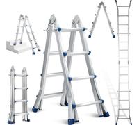 TolleTour Echelle multifonctionnelle Echelle pliante en aluminium Echelle simple Echelle double 4x5nombre de barreaux