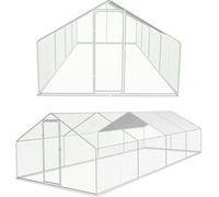 TolleTour Enclos 3x8x2m - Poulailler en métal 24 m² avec porte et verrou