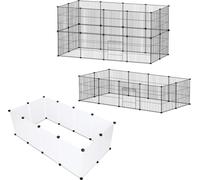TolleTour Enclos libre Enclos grillagé Lapin DIY Parc Intérieur&Extérieur 24Pcs 35x35cm Noir