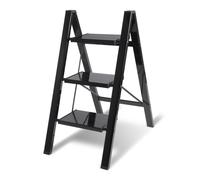 TolleTour Escabeau pliant 3nombre de marches Noir Escabeau aluminium Marchepied pliant