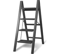 TolleTour Escabeau pliant 4nombre de marches Noir Escabeau aluminium Marchepied pliant