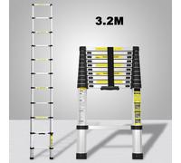 TolleTour Escabeau télescopique Alu 3.2m Escabeau polyvalent Alu Escabeau d'appui Escabeau multifonctionnel Escabeau à coulisse