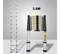 TolleTour Escabeau télescopique Alu 3.8m Escabeau multi-usage Alu Escabeau d'appui Escabeau multifonctionnel Escabeau à coulisse
