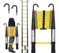 TolleTour Escabeau Télescopique Avec Crochet Aluminium Noir+Jaune 3.8m
