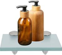 TolleTour étagère en verre étagère en verre idéale pour la salle de bain, la douche et pour la décoration moderne avec support en acier inoxydable 8 mm 20x10 cm verre dépoli