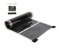 TolleTour Feuille chauffante 220 Watt/m2, set de feuilles chauffantes, chauffage au sol adapté à 4m2, infrarouge-électrique, LxB : 200x50cm (par pièce)