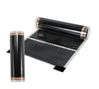 TolleTour Film chauffant Chauffage au sol Chauffage électrique infrarouge, 220W/m2, adapté à 2m2, kit de film chauffant, 2x0.5m par pièce