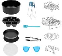 TolleTour Four à air chaud Friteuse à air chaud Friteuse Accessoires de cuisson,Accessoires de grill Poêle à pizza Tonneau à gâteau Poêle à pizza Tapis en silicone Accessoires friteuse compacte 8''