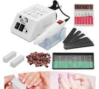 TolleTour Fraises à ongles électriques Manucure Pédicure Fraises Lime Set Nailart Fraises professionnelles Pierres à aiguiser Ponceuse diamantée Lime à ongles Appareil de pédicure Blanc