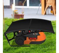 TolleTour Garage pour tondeuses à gazon robotisées Carport Cadre en acier noir Métal laqué époxy 106x87x50 cm Toit noir