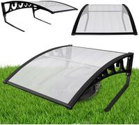 TolleTour Garage pour tondeuses à gazon robotisées Carport Cadre noir en acier Métal laqué époxy 105x85x50 cm Toit transparent