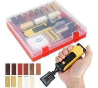 TolleTour Kit de réparation du bois 17 pièces - 11 couleurs différentes. Kit de réparation de cire pour réparer les surfaces en bois de toutes sortes et les surfaces en carrelage et en faïence, kit de