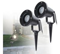 TolleTour Lampe de jardin Led Projecteur de jardin Blanc chaud Lot de 2 LED Eclairage de jardin IP65 4W GU10 Avec prise de terre Extérieur Prairie Pour extérieur,Jardin,Prairie