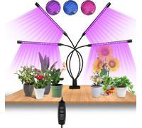 TolleTour Lampe LED pour plantes 4 têtes Lampe pour plantes Spectre complet Lampe de culture Spectre complet Lumière de croissance 40W
