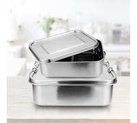 TolleTour Lunchbox Boîte à lunch en acier inoxydable anti-fuite, séparateur amovible, Boîtes à lunch faciles à nettoyer,Boîte à bento robuste et sans plastique,1200ml+ 1400ml