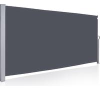 TolleTour Marquise latérale Marquises es Marquise en aluminium Jardin Gris Protection solaire Store latéral Protection contre le vent 180x300cm