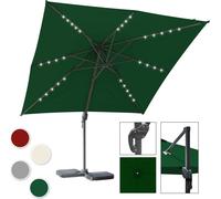 TolleTour Parasol Parapluie Ø3m pivotant,inclinable,rotation 360°,parasol de marché,LED,vert
