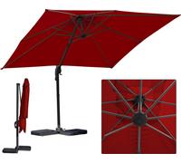 TolleTour Parasol Parapluie Ø3m pivotant,inclinable,rotation 360°,parasol de marché,rouge