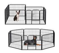 TolleTour Parc pour chiots avec toit Enclos pour chiots et chats avec porte Enclos pour chiots noir