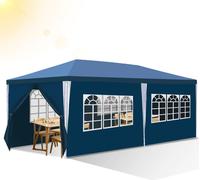 TolleTour Pavillon de jardin avec 3 panneaux latéraux amovibles portable étanche avec de grandes fenêtres et des tubes en spirale tente tente de fête , pour les fêtes mariages camping