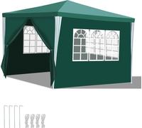 TolleTour Pavillon de jardin avec 3 panneaux latéraux amovibles portable étanche avec de grandes fenêtres et des tubes en spirale tente tente de fête , pour les fêtes mariages camping