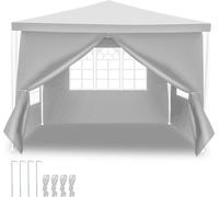 TolleTour Pavillon de jardin avec 3 panneaux latéraux amovibles portable étanche avec de grandes fenêtres et des tubes en spirale tente tente de fête , pour les fêtes mariages camping