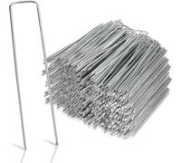 TolleTour Piquets d'ancrage 400 pièces, ancrage de sol en acier galvanisé, 150x25mm, Ø2.8mm, pour toisons, clôtures, tentes, forme en U, stable